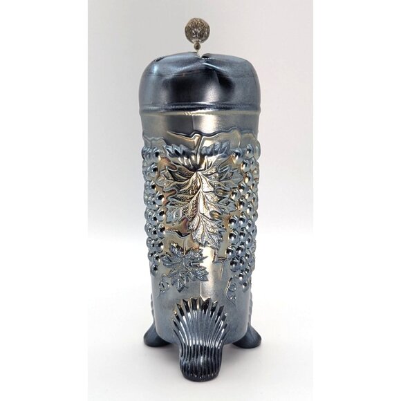 Unique Vintage Northwood Grape and Cable Cobalt Blue and Gold Art Glass Hatpin V - Picture 7 of 10